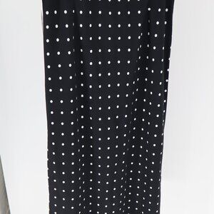 Aeropostale Polyester slip skirt, black with white polka dots, size Small
